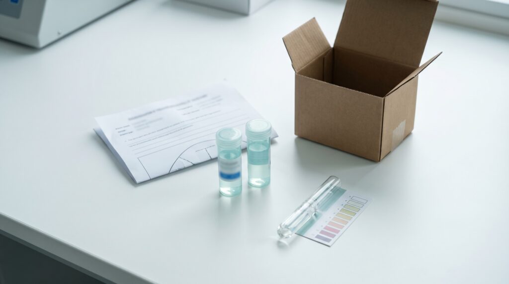 ICP water testing vials and sample kit for advanced reef tank chemistry analysis
